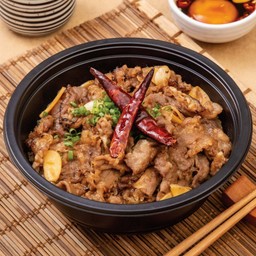 ข้าวหน้าเนื้อริบอายพ่นไฟ