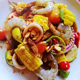 ตำำข้าวโพดกุ้งสด