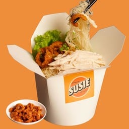 หมี่ไก่ฉีก+น้ำพริกหมูกระจก