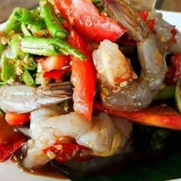 ตำถั่วกุ้งสด