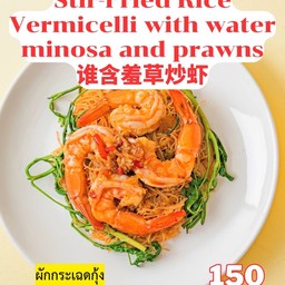 ผักหมี่กะเฉดกุ้ง