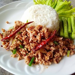 ลาบหมูราดข้าว