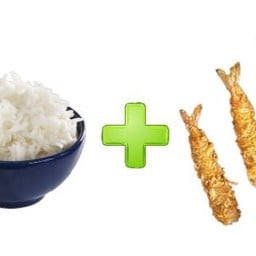 ข้าวกุ้งเทมปุระ(กุุ้ง3ตัว)