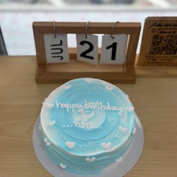 เค้กสีฟ้าหัวใจขาวขนาด1ปอนด์