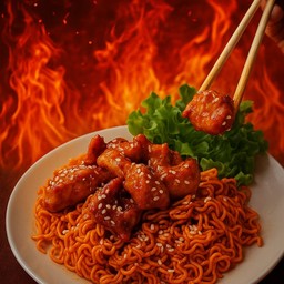 มาม่าเผ็ดไก่ทอดเกาหลี