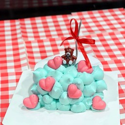 เค้กlovely bear hearts(ฟองฟ้า ช็อคชมพู)