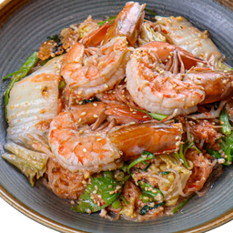 สุกี้แห้ง กุ้ง