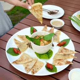 โรตีแกงเขียวหวานกุ้ง