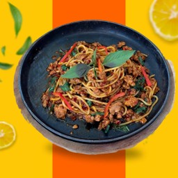 สปาเก็ตตี้ซอสพริกเผาหมูสับ