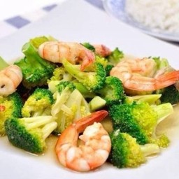 บล็อคโคลี่ผัดกุ้ง