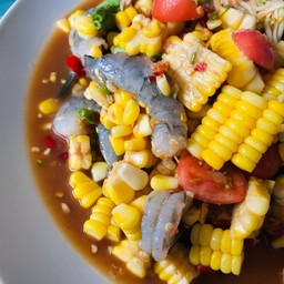 ตำข้าวโพดกุ้งสด