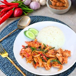 ข้าวราด ผัดพริกเผา