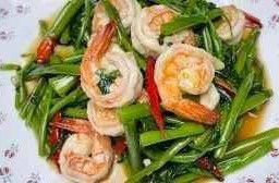 ผัดผักบุ้งกุ้ง