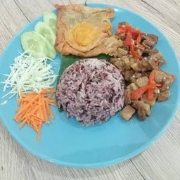 ข้าวผัดพริกหมูไข่ดาวเจ