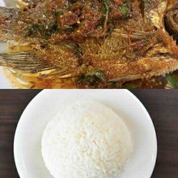 [เซตสุดฮิต] ปลาทอดราดพริก size XL + ข้าวสวย