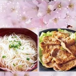 Somen-Hot-200g/Pork-Miso-Grilled บะหมี่โซเมนร้อน 200g / หมูย่างราดมิโซะ