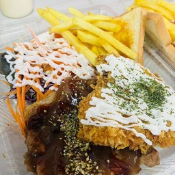 หมูบาบีคิว+ไก่กรอบ