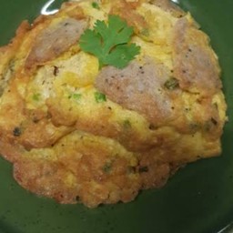 ไข่เจียวหมูยอพริกสดราดข้าว