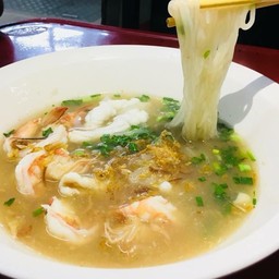 ข้าวเปียกหมูสับ + กุ้ง