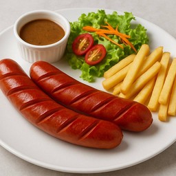 สเต๊กไส้กรอกหนังกรอบ
