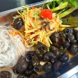 ตำถาดปูปลาร้าหอยขม