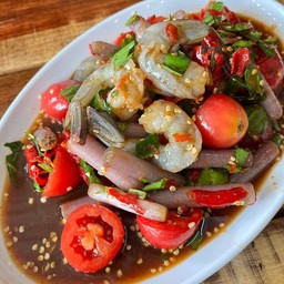 ตำสายบัวกุ้งสด