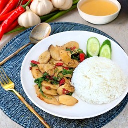 กะเพรา เห็ดออรินจิ