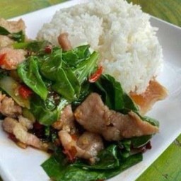 ข้าวคะน้า หมู