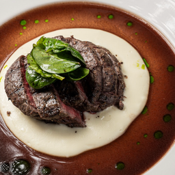 (M02) Grilled Tenderloin Truffle mash with Kombu Red Wine Jus