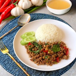 กะเพราเนื้อวากิวสับ