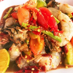 ตำกุ้งสด