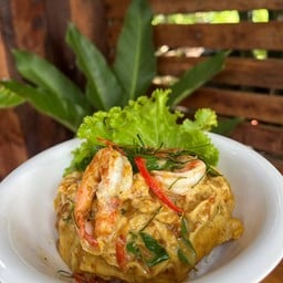 ข้าวไข่ข้นห่อหมกกุ้ง