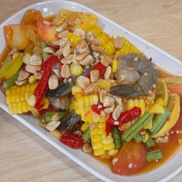 ตำข้าวโพดกุ้งสด