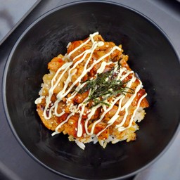 ข้าวหน้าหมูมายองเนส (หมูย่างกระทะหอมๆ)