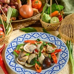 หอยตลับผัดน้ำพริกเผา