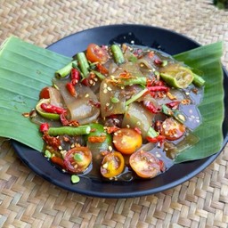 ตำหนึบหนับ+กุ้งสด