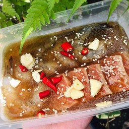 แซลม่อน+กุ้งดองซีอิ๊ว