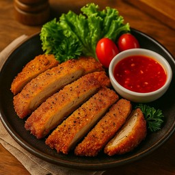 สเต็กไก่กรอบพริกไทยดำ