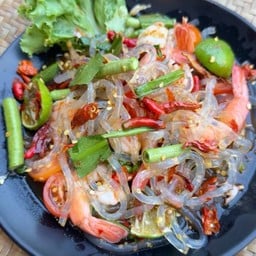 ตำเส้นแก้วกุ้งลวก