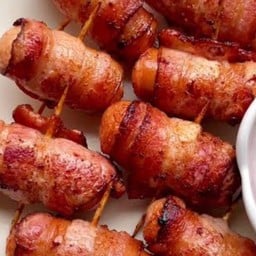 โครตอร่อย!!สามชั้นสไลด์พันรมควันหนังกรอบทอด (9ชิ้น)