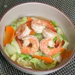 ผัดผักรวมกุ้งสด