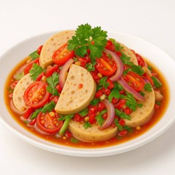 ยำหมูยอ (Spicy Vietnamese pork sausage Salad)