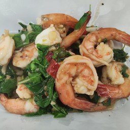 ข้าวผัดกะเพรากุ้ง