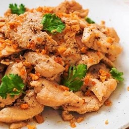 ไก่กระเทียม กับข้าว