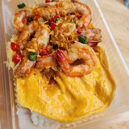 ไข่ข้น-กุ้งคั่วพริกเกลือ