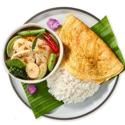 [ยุ้งข้าว] ข้าวไข่เจียว+แกง