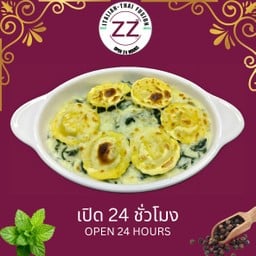 baked ravioli truffle with cheese spinach