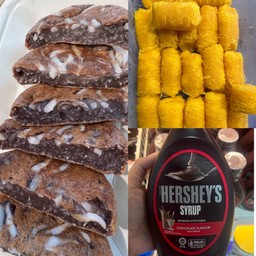 บ้าบิ่นมะพร้าวอ่อน+ฝอยทอง+เฮอร์ชีส์ ช็อกโกแลต ไซรัป