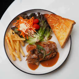 สเต็กไก่ซอสเกรวี่