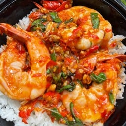 ข้าวกะเพรา (กุ้งแน่นๆตัวใหญ่ๆ)